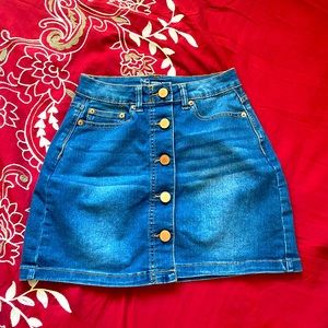 High Rise Denim Skirt